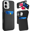 Flap Leather Wallet Fusion Case for iPhone 16 Plus - Black
