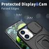 Military Grade MagSafe Case with Ring Holder Kickstand and Privacy Camera Lens Cover for iPhone 16 Plus - Black