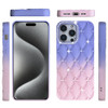 Floral Joy Diamond Crystal TPU Case for iPhone 15 Pro Max - Light Blue Pink