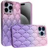 Floral Joy Diamond Crystal TPU Case for iPhone 15 Pro Max - Light Pink Purple
