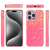 Floral Joy Diamond Crystal TPU Case for iPhone 15 Pro Max - Orange Pink