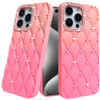 Floral Joy Diamond Crystal TPU Case for iPhone 15 Pro Max - Orange Pink