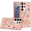 Butterfly Ornaments Diamond Hybrid Case for Samsung Galaxy S25 Ultra - Pink