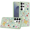 Butterfly Ornaments Diamond Hybrid Case for Samsung Galaxy S25 Ultra - Teal