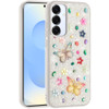 Butterfly Ornaments Diamond Hybrid Case for Samsung Galaxy S25 - White