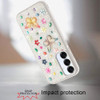 Butterfly Ornaments Diamond Hybrid Case for Samsung Galaxy S25 - White