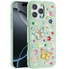 Butterfly Ornaments Diamond Hybrid Case for iPhone 16 Pro - Teal