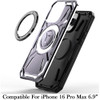 Military Grade MagSafe Hybrid Armor Case with Rotating Kickstand for iPhone 16 Pro Max - Purple