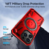 Military Grade MagSafe Hybrid Armor Case with Rotating Kickstand for iPhone 16 Pro Max - Red