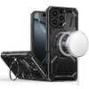 Military Grade MagSafe Hybrid Armor Case with Rotating Kickstand for iPhone 16 Pro - Black