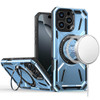Military Grade MagSafe Hybrid Armor Case with Rotating Kickstand for iPhone 16 Pro - Blue