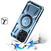 Military Grade MagSafe Hybrid Armor Case with Rotating Kickstand for iPhone 16 Pro - Blue