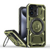 Military Grade MagSafe Hybrid Armor Case with Rotating Kickstand for iPhone 16 - Green