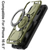Military Grade MagSafe Hybrid Armor Case with Rotating Kickstand for iPhone 16 - Green