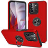 Military Grade 360 Rotating Ring Grip Hybrid Case for Motorola Moto G Stylus 2025 - Red