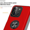 Military Grade 360 Rotating Ring Grip Hybrid Case for Motorola Moto G Stylus 2025 - Red
