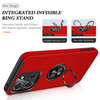 Military Grade 360 Rotating Ring Grip Hybrid Case for Motorola Moto G Stylus 2025 - Red