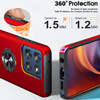 Military Grade 360 Rotating Ring Grip Hybrid Case for Motorola Moto G Stylus 2025 - Red
