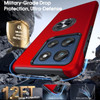 Military Grade 360 Rotating Ring Grip Hybrid Case for Motorola Moto G Stylus 2025 - Red
