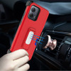 Military Grade Ultra Rugged Hybrid Kickstand Case with Card Slot and Belt Clip Holster for Motorola Moto G Power 2025 - Red