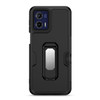 Military Grade Ultra Rugged Hybrid Kickstand Case with Card Slot and Belt Clip Holster for Motorola Moto G Stylus 2025 - Black