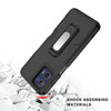 Military Grade Ultra Rugged Hybrid Kickstand Case with Card Slot and Belt Clip Holster for Motorola Moto G Stylus 2025 - Black