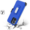 Military Grade Ultra Rugged Hybrid Kickstand Case with Card Slot and Belt Clip Holster for Motorola Moto G Stylus 2025 - Blue