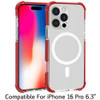 MagSafe Transparent Protective Bumper Case for iPhone 16 Pro - Red