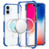MagSafe Transparent Protective Bumper Case for iPhone 16 - Blue