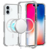 MagSafe Transparent Protective Bumper Case for iPhone 16 - White