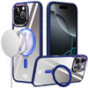 Dazzle Series MagSafe Hybrid Case with Kickstand Ring Holder for iPhone 16 Pro - Blue