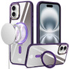 Dazzle Series MagSafe Hybrid Case with Kickstand Ring Holder for iPhone 16 Plus - Purple