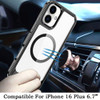 HD Crystal Transparent MagSafe Case for iPhone 16 Plus - Black