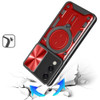 Superior Series Hybrid Case with MagSafe Magnetic Ring Stand and Camera Lens Cover for Samsung Galaxy S25 Edge - Red