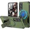 Military Grade HD Armor MagSafe Case with Kickstand for Samsung Galaxy S25 Edge - Green