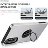 360 Rotating Ring Grip Hybrid Case for Samsung Galaxy S25 Edge - Silver