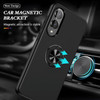 360 Rotating Ring Grip Hybrid Case for Samsung Galaxy S25 Edge - Black