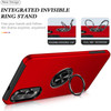 360 Rotating Ring Grip Hybrid Case for Samsung Galaxy S25 Edge - Red