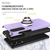 360 Rotating Ring Grip Hybrid Case for Samsung Galaxy S25 Edge - Purple
