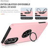 360 Rotating Ring Grip Hybrid Case for Samsung Galaxy S25 Edge - Pink