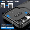 Combat Tough Series Hybrid Case with Camera Lens Cover for Samsung Galaxy S25 Edge - Black