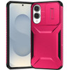 Combat Tough Series Hybrid Case with Camera Lens Cover for Samsung Galaxy S25 Edge - Hot Pink