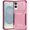 Combat Tough Series Hybrid Case with Camera Lens Cover for Samsung Galaxy S25 Edge - Pink Burgundy