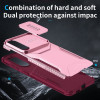 Combat Tough Series Hybrid Case with Camera Lens Cover for Samsung Galaxy S25 Edge - Pink Burgundy