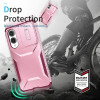 Combat Tough Series Hybrid Case with Camera Lens Cover for Samsung Galaxy S25 Edge - Pink Burgundy