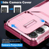 Combat Tough Series Hybrid Case with Camera Lens Cover for Samsung Galaxy S25 Edge - Pink Burgundy