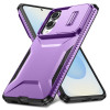 Combat Tough Series Hybrid Case with Camera Lens Cover for Samsung Galaxy S25 Edge - Purple