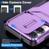 Combat Tough Series Hybrid Case with Camera Lens Cover for Samsung Galaxy S25 Edge - Purple