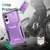 Combat Tough Series Hybrid Case with Camera Lens Cover for Samsung Galaxy S25 Edge - Purple