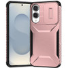 Combat Tough Series Hybrid Case with Camera Lens Cover for Samsung Galaxy S25 Edge - Rose Gold